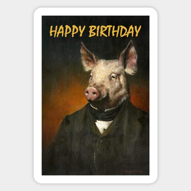 Happy Birthday Mr Pig Sticker by mictomart